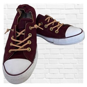 Converse Shoreline Low Leather Burgundy Canvas Sneakers Gorpcore Streetwear Sz10